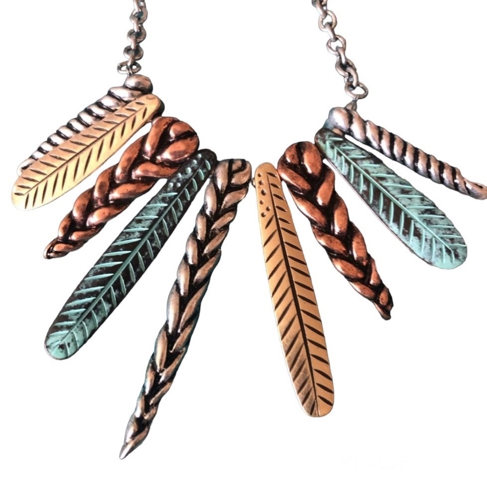 Bold Leaf Art Deco Choker Necklace